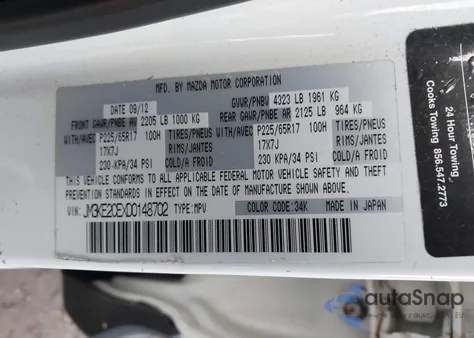 2013 Mazda Cx-5 Touring from USA, damaged, VIN JM3KE2CEXD0148702